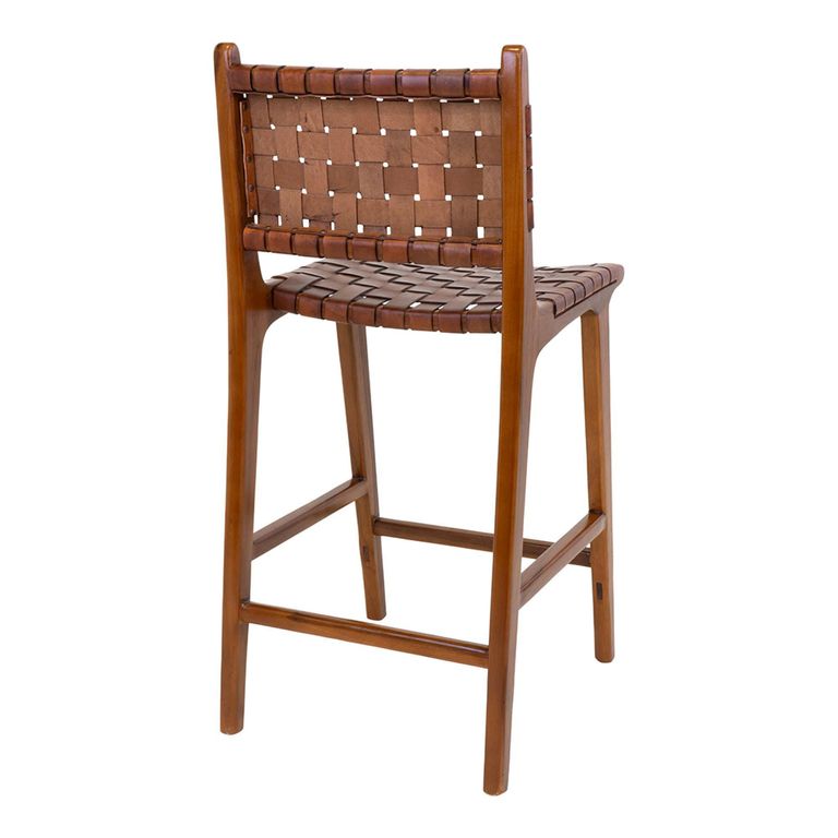 Perugia Counter Chair - Brown Leather