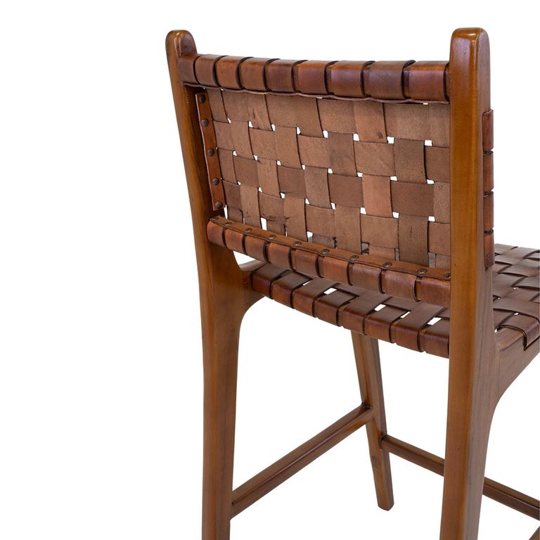 Perugia Counter Chair - Brown Leather