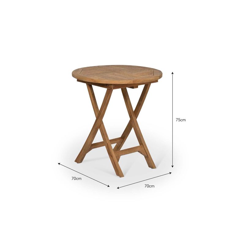 Radley Outdoor Folding Bistro Table Antique Wash Teak Wood