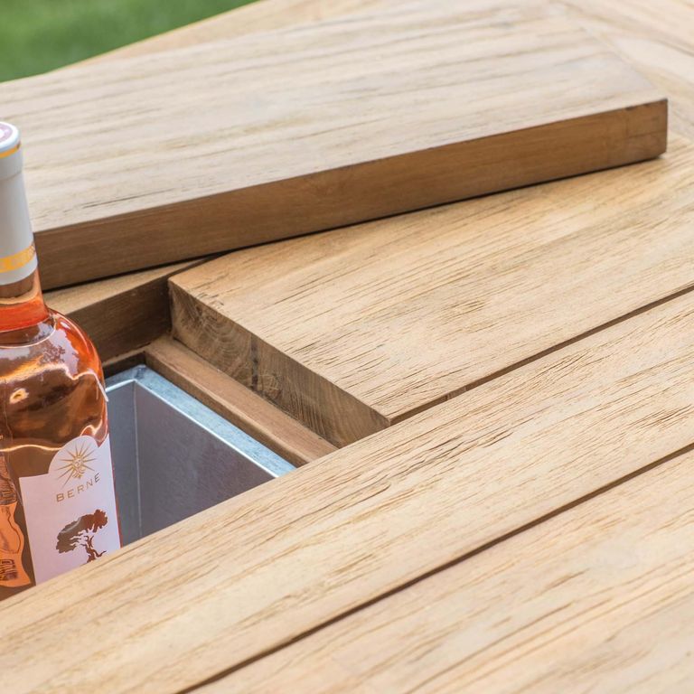 St Mawes Outdoor Bar Table with Trough 180cm Reclaimed Teak Wood