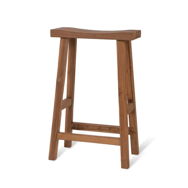 St Mawes Outdoor Bar Stool Reclaimed Teak Wood