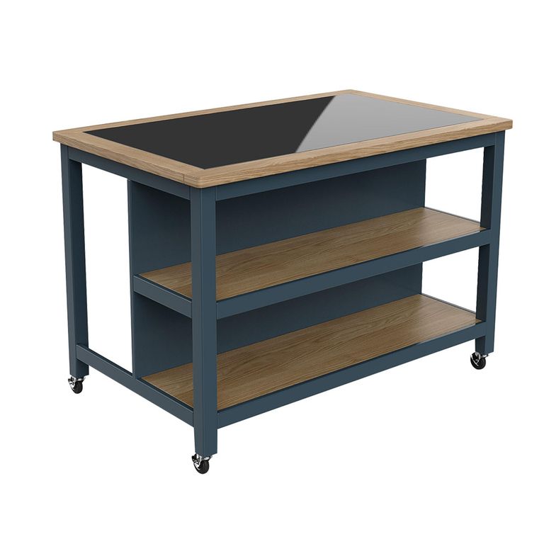 Blue Open Kitchen Island - Breakfast Bar