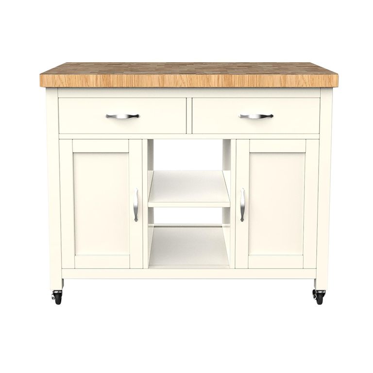Cream Kitchen Island - Butchers Block