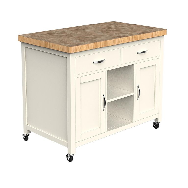 Cream Kitchen Island - Butchers Block