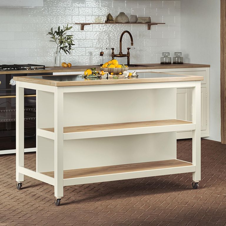 Cream Open Kitchen Island - Breakfast Bar