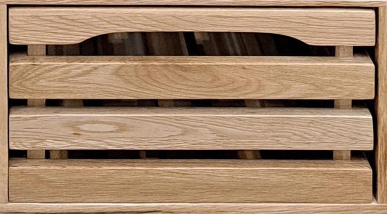 Oak Kitchen Island - 1 Drawer - Black Granite Top