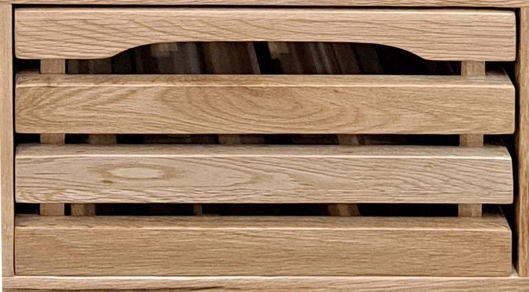 Oak Kitchen Island - 4 Drawer - Black Granite Top