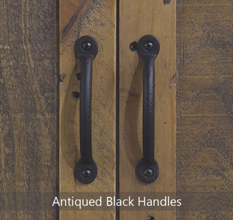 Splash Blue Kitchen Island - Reclaimed Wood - 2 Door