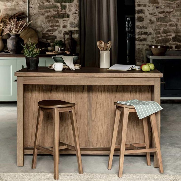 Walcote Kitchen Island Natural Wood