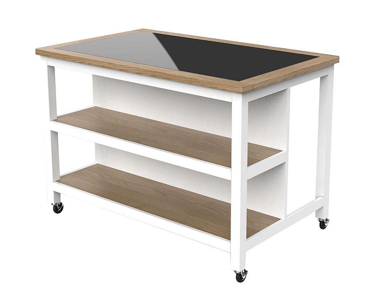 White Open Kitchen Island - Breakfast Bar