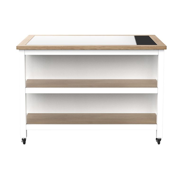 White Open Kitchen Island - Breakfast Bar