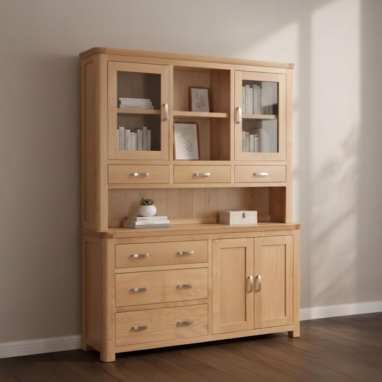 Treviso Large Buffet Hutch - Oak