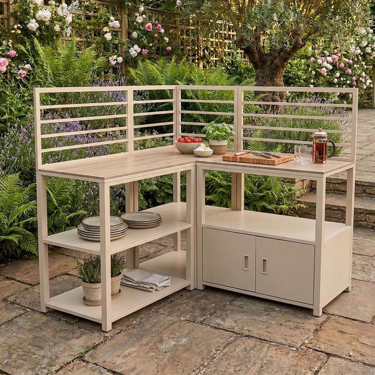 Sicily Outdoor Kitchen Set - Sintered Top - Latte