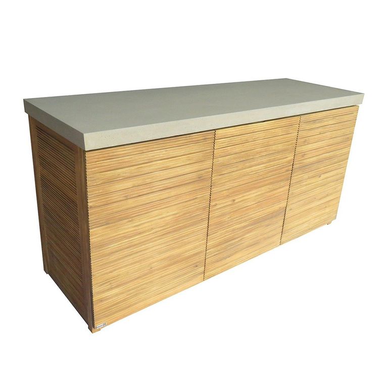 New Bali Outdoor Kitchen Storage Unit - Triple - Concrete Top