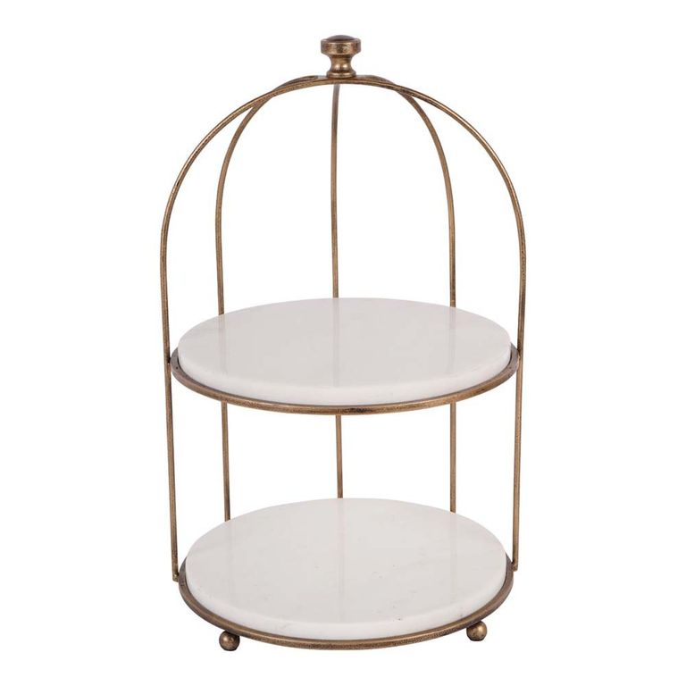 Belvedere Stand - Aged Gold - Two Tiered