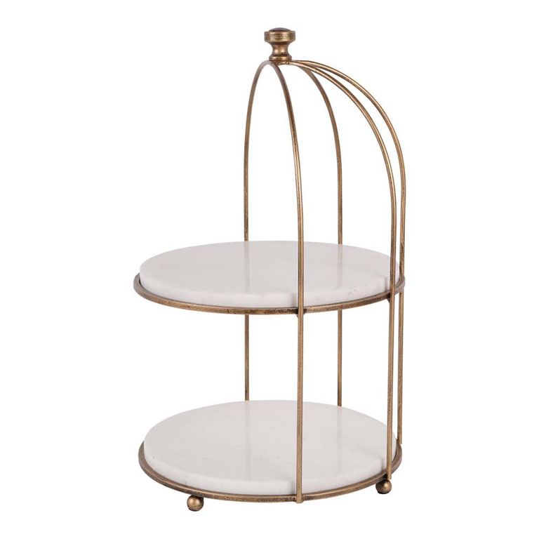 Belvedere Stand - Aged Gold - Two Tiered
