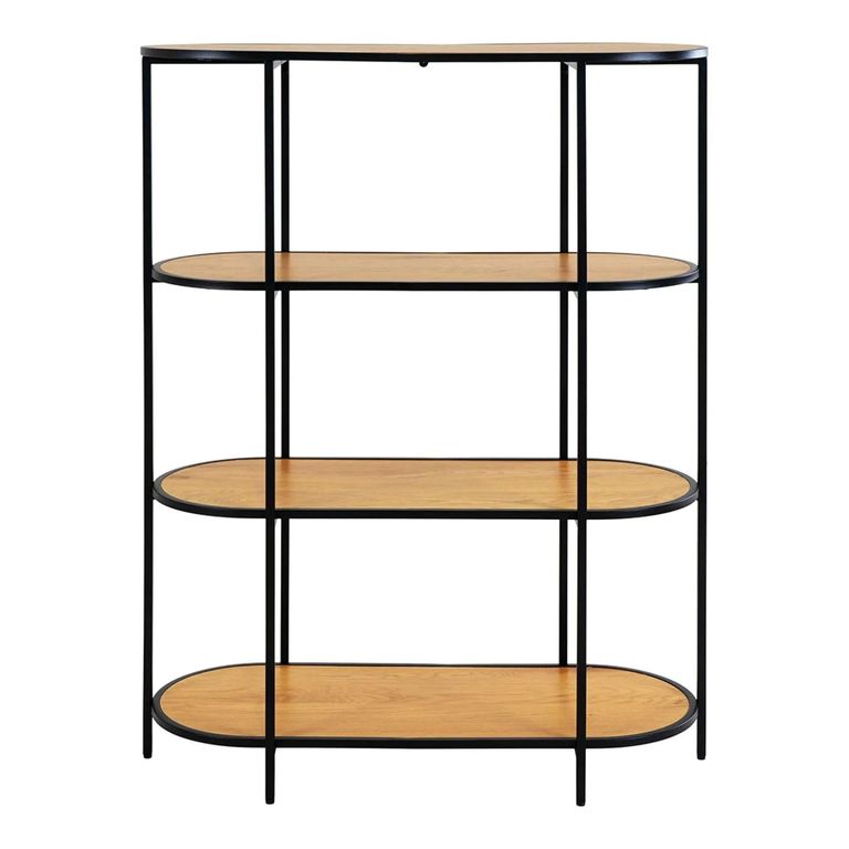 Vita Curved Open Shelving Unit - Natural Wood