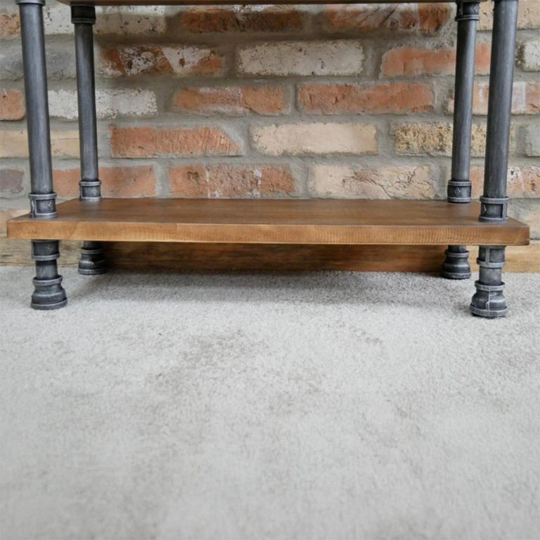 Shelves - Black Metal Pipe - 5 Wooden Shelves