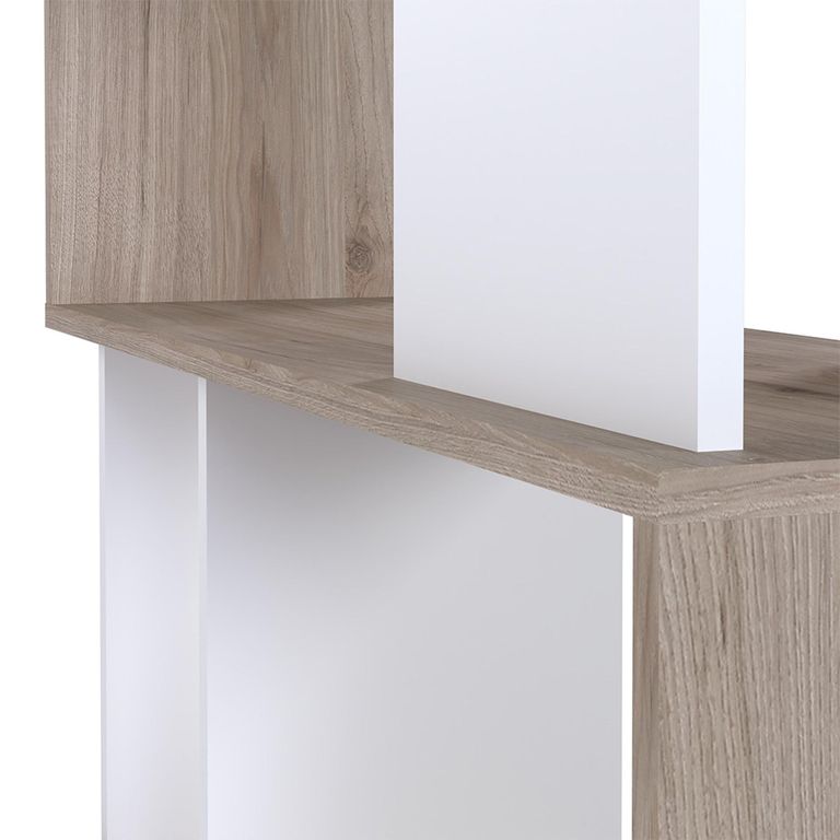 Maze Bookcase - Open - Oak and White