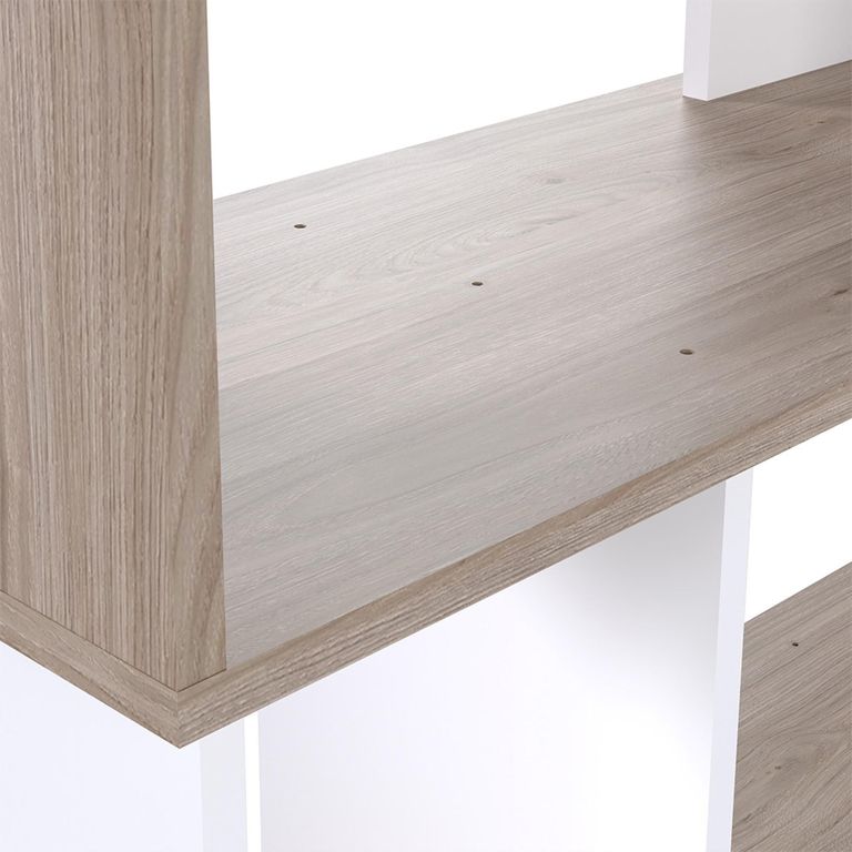 Maze Bookcase - Open - Oak and White