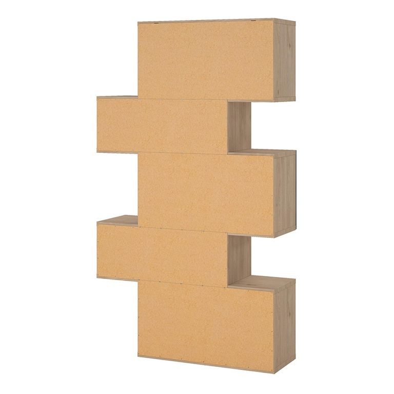 Maze Bookcase - Asymmetrical Design - 3 Sliding Door - Oak and Concrete