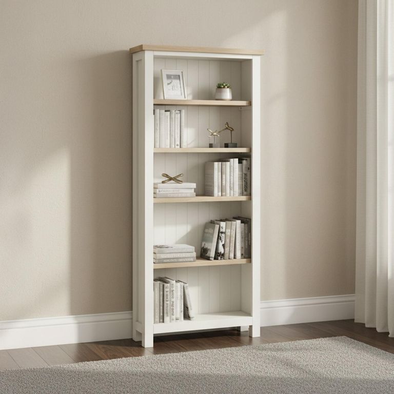Modern Bookcase - Large - White Painted