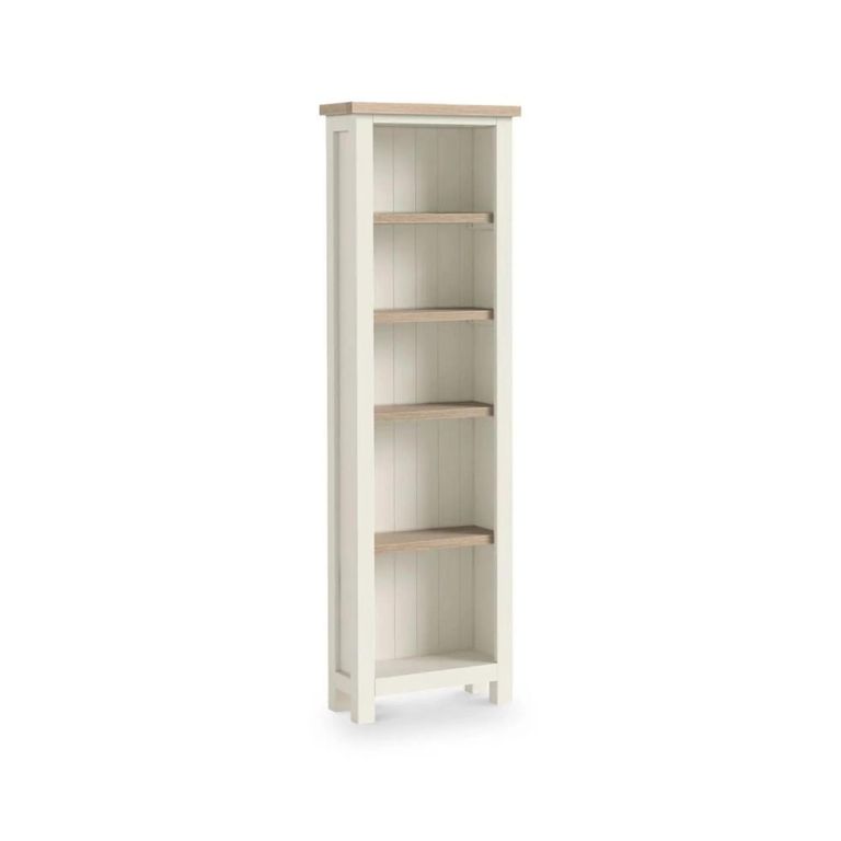 Modern Bookcase - Slim - White Painted