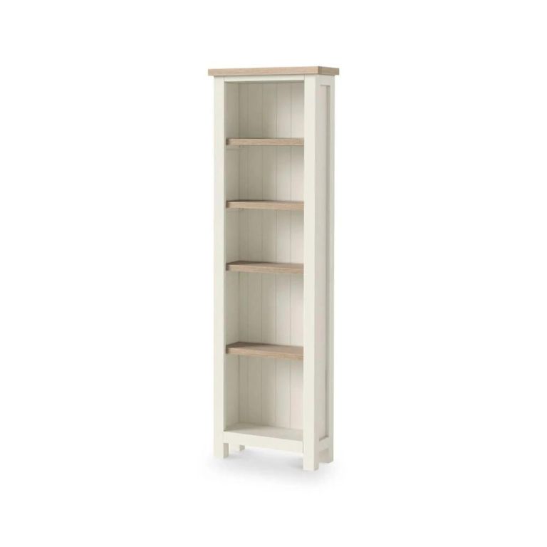 Modern Bookcase - Slim - White Painted