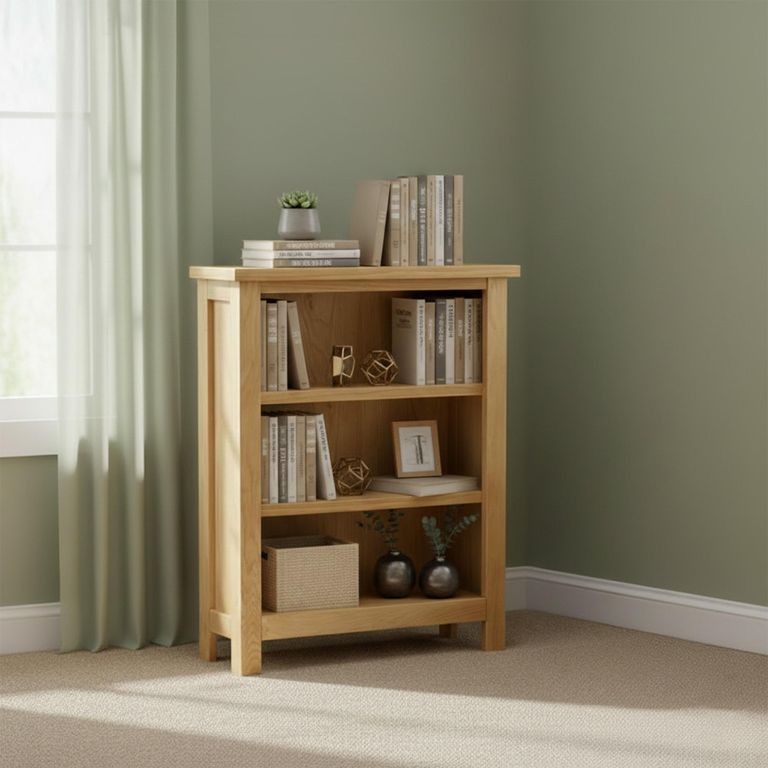 New Trinity Bookcase - Low - Natural Oak