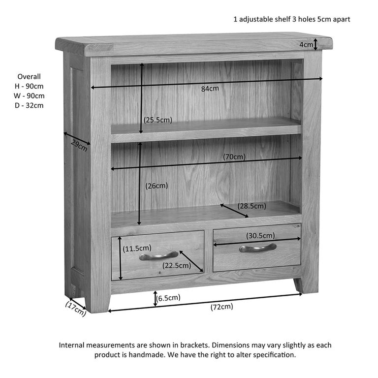 Somer Bookcase - Low - Oak