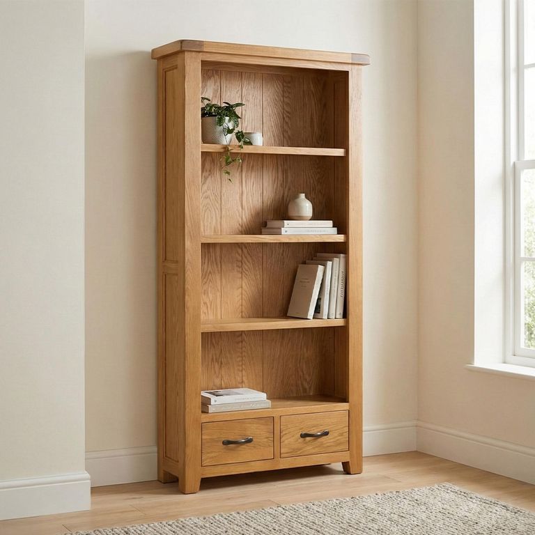 Somer Bookcase - Wide - Oak