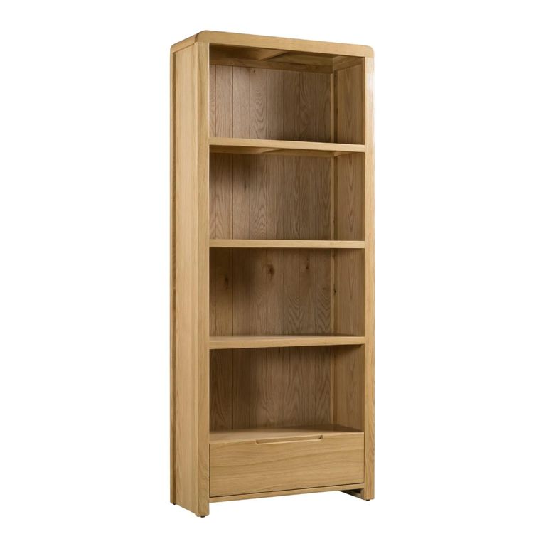 Curve Bookcase - 1 Drawer - Oak