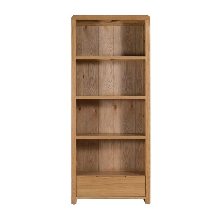 Curve Bookcase - 1 Drawer - Oak