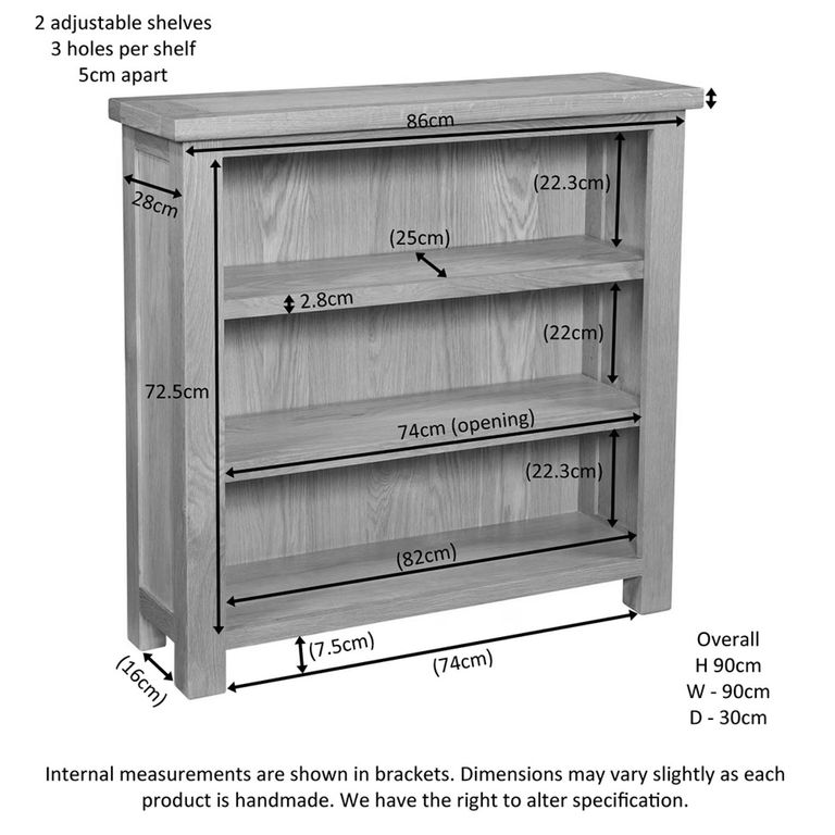 Appleby Bookcase - Low - Oak