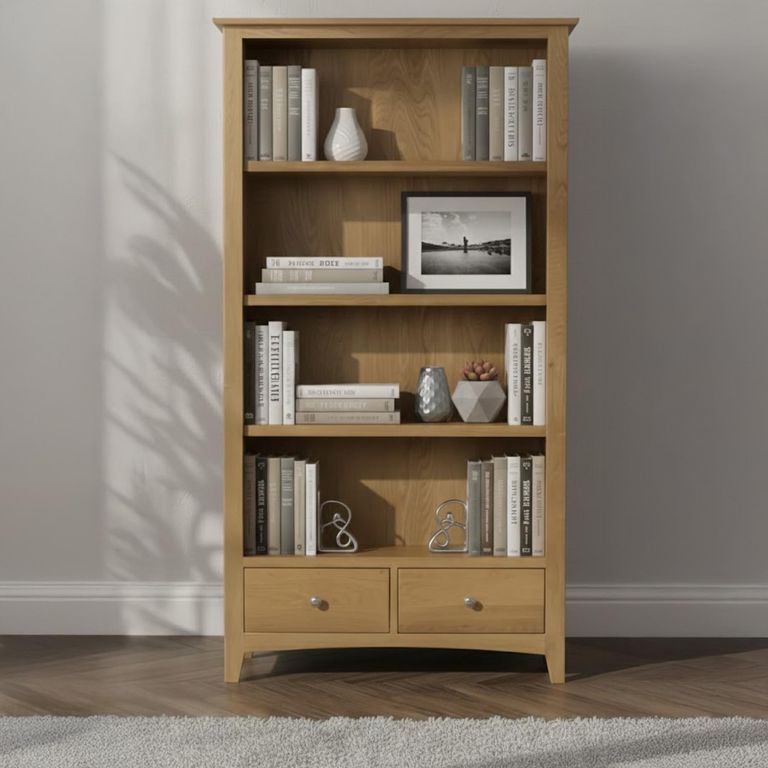 Kilkenny Large Bookcase - 2 Drawer - Oak