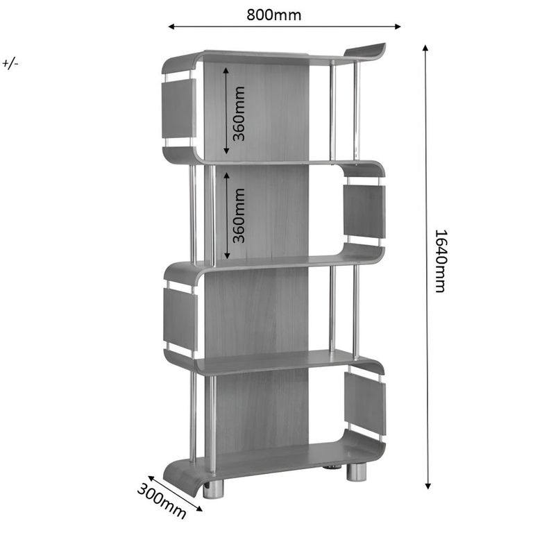Curve Bookshelf - Walnut - BS201