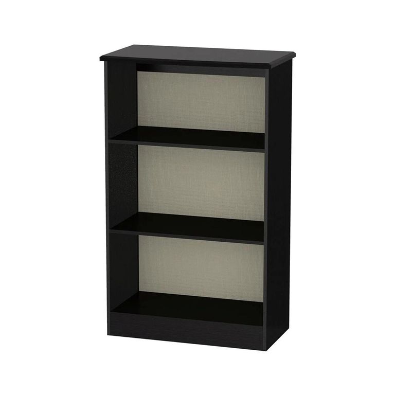Knightsbridge Bookcase - 2 Shelves - Black Gloss