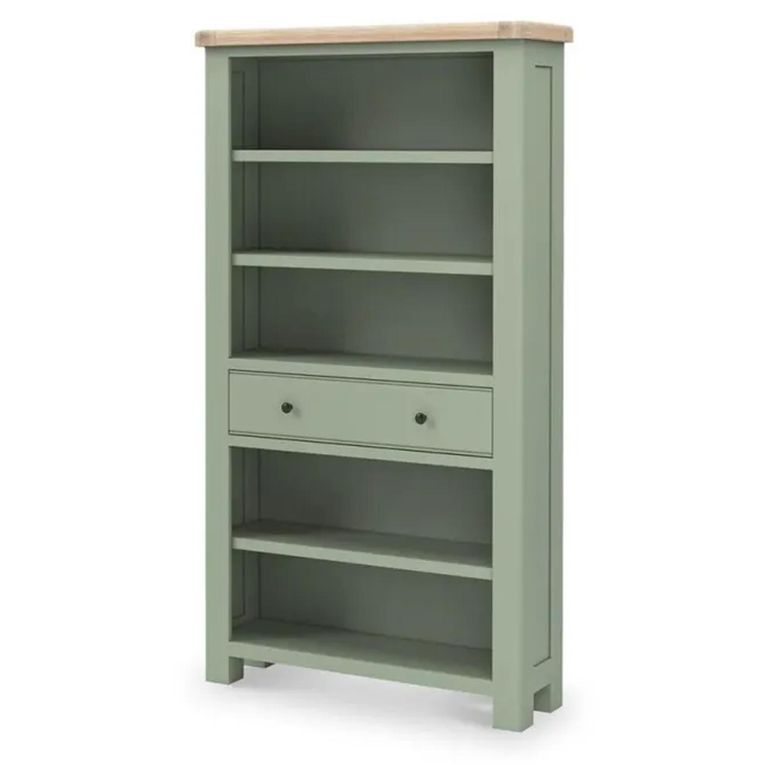 Clearance - Salcombe Bookcase - Large - 1 Drawer - Sage Oak - FSS16586