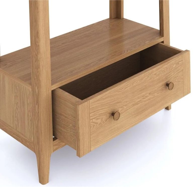 Henley Oak and Rattan Tall Bookcase