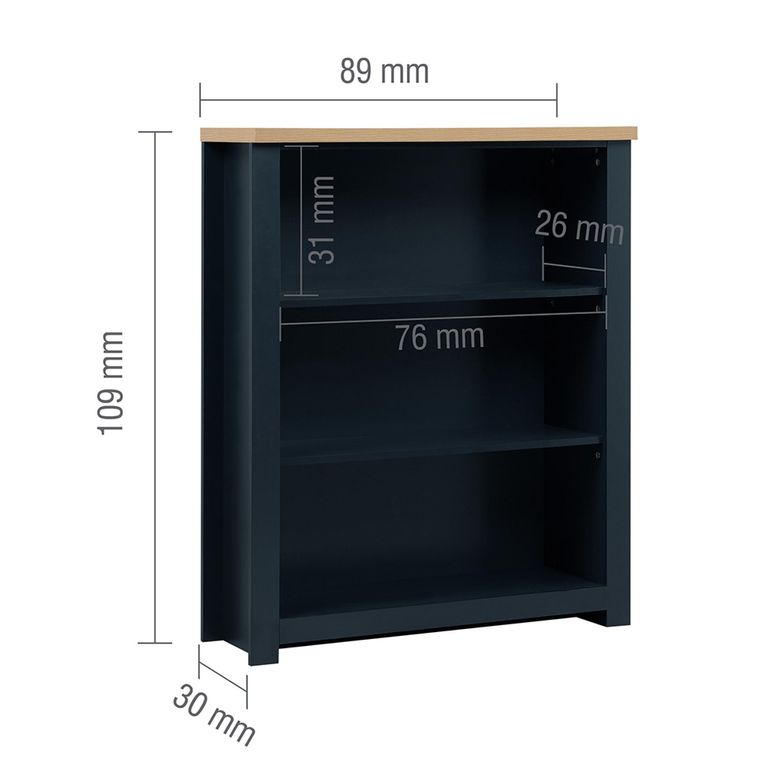 Highgate Bookshelf - 3 Tier - Navy Blue Painted