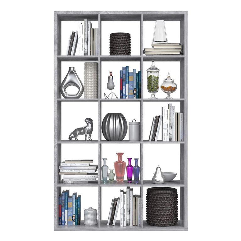 Mauro Shelving Unit - 15 Open - Grey Concrete