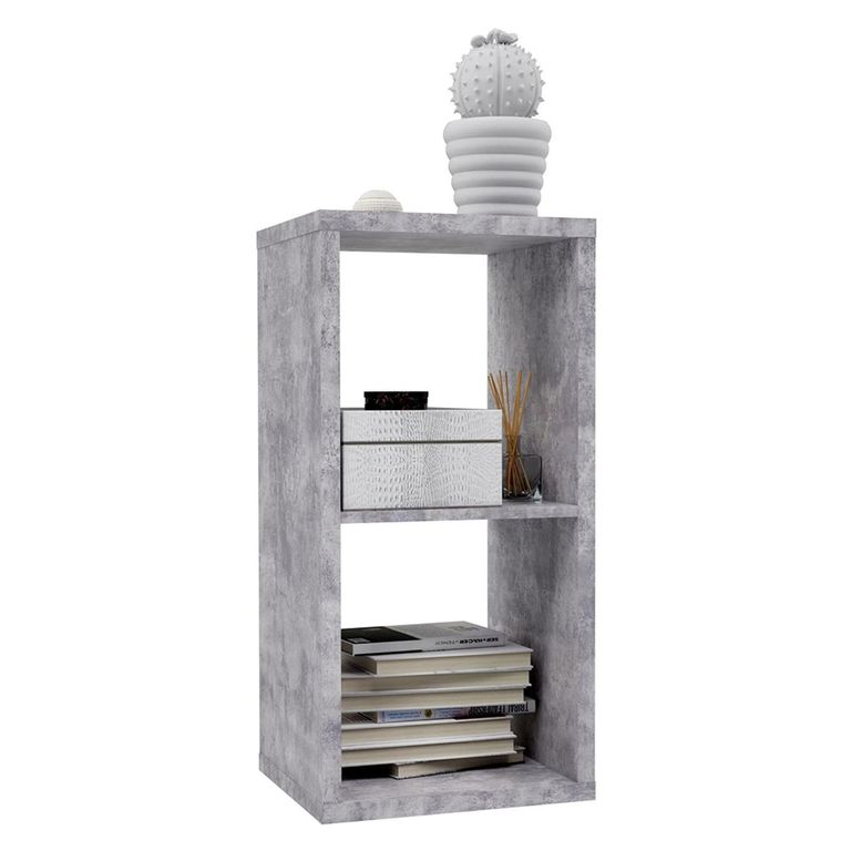 Mauro Shelving Unit - 2 Open - Grey Concrete