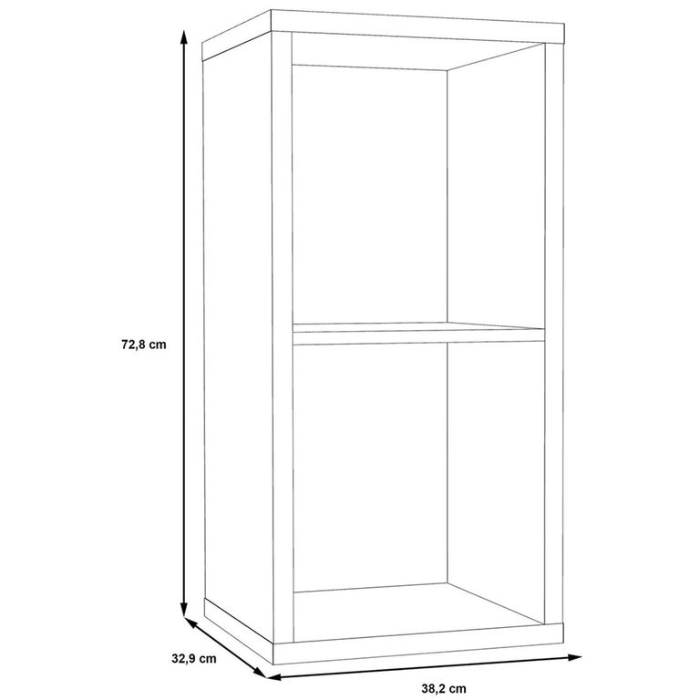 Mauro Shelving Unit - 2 Open - Grey Concrete