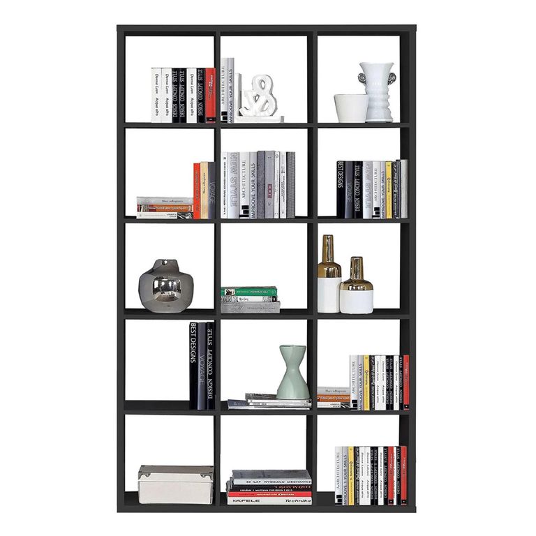 Mauro Shelving Unit - 15 Open - Matt Black