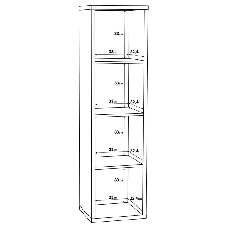 Mauro Shelving Unit - 4 Open - Matt White