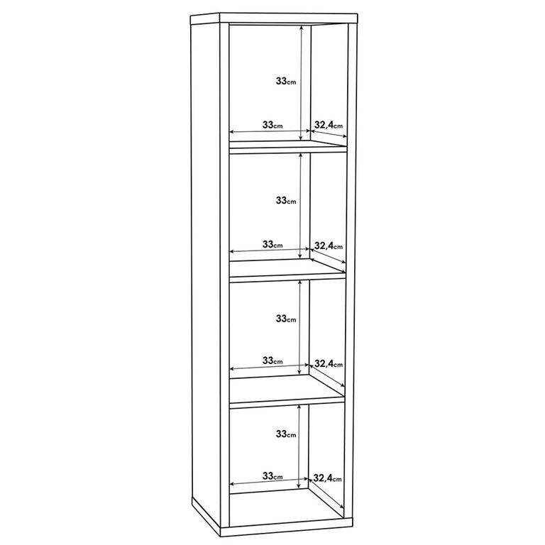 Mauro Shelving Unit - 4 Open - Sonoma Oak