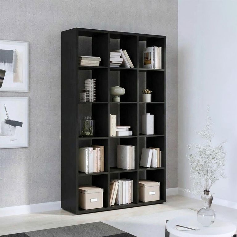 Mauro Shelving Unit - 15 Open - Matt Black