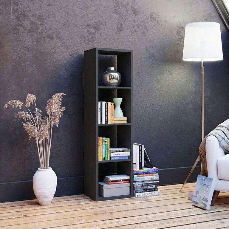 Mauro Shelving Unit - 4 Open - Matt Black