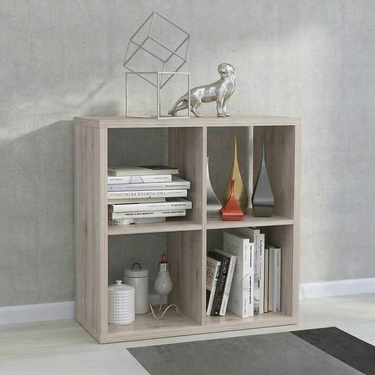 Mauro Shelving Unit - Square - 4 Open - Sand Oak