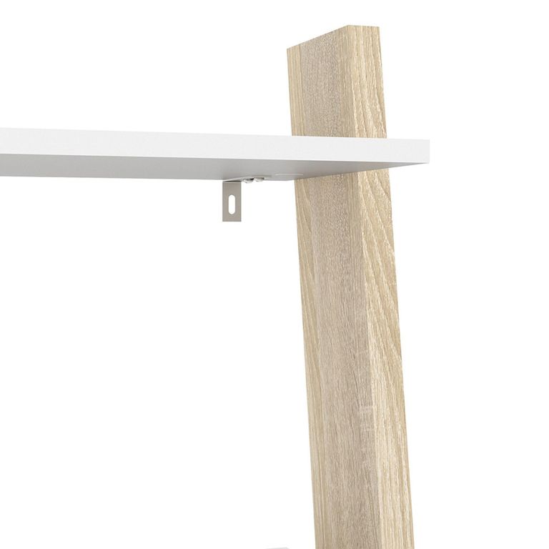 Oslo Bookcase - 1 Drawer - Leaning - White and Oak